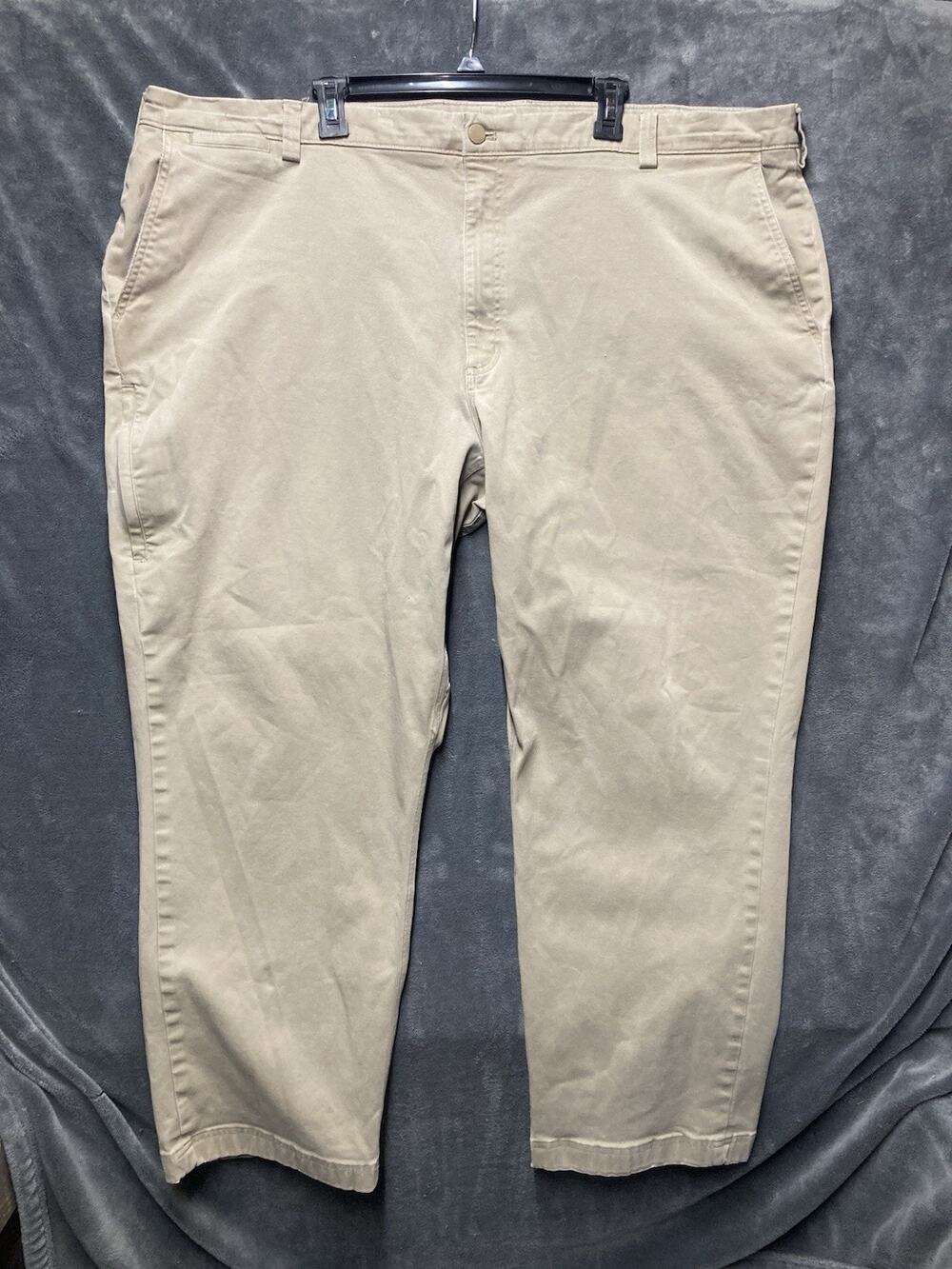 Duluth Trading Co Flex Ballroom Roomy Utility Fit Pants Tan Khakis Mens 48x30